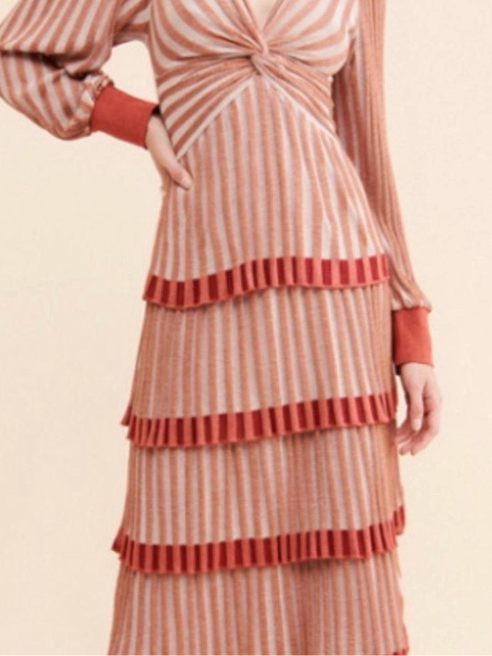 Cecilia Prado Striped Twist-Front Maxi Dress Size Medium